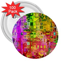 Color Abstract Artifact Pixel 3  Buttons (100 pack) 