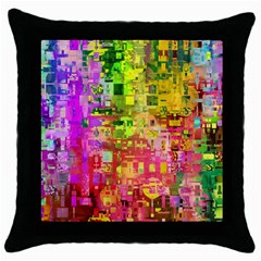 Color Abstract Artifact Pixel Throw Pillow Case (Black)