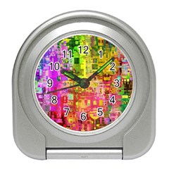 Color Abstract Artifact Pixel Travel Alarm Clock