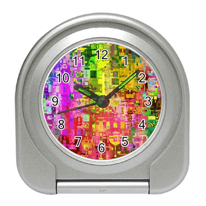 Color Abstract Artifact Pixel Travel Alarm Clock