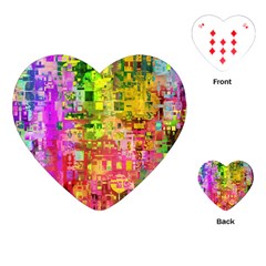 Color Abstract Artifact Pixel Playing Cards (Heart)