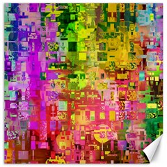 Color Abstract Artifact Pixel Canvas 16  X 16  by Sapixe