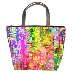 Color Abstract Artifact Pixel Bucket Bag