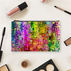 Color Abstract Artifact Pixel Cosmetic Bag (Medium)