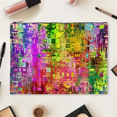 Color Abstract Artifact Pixel Cosmetic Bag (XL)