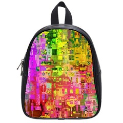 Color Abstract Artifact Pixel School Bag (Small)