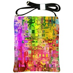 Color Abstract Artifact Pixel Shoulder Sling Bag