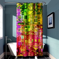 Color Abstract Artifact Pixel Shower Curtain 36  x 72  (Stall) 