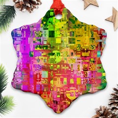 Color Abstract Artifact Pixel Ornament (Snowflake)