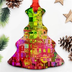 Color Abstract Artifact Pixel Ornament (Christmas Tree) 