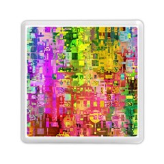 Color Abstract Artifact Pixel Memory Card Reader (Square)