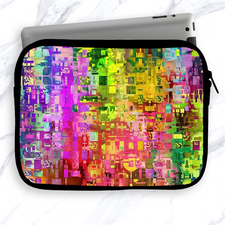 Color Abstract Artifact Pixel Apple iPad 2/3/4 Zipper Cases