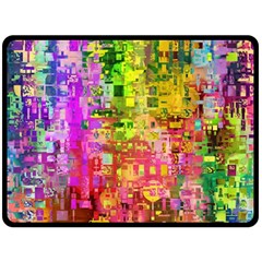 Color Abstract Artifact Pixel Double Sided Fleece Blanket (large)  by Sapixe