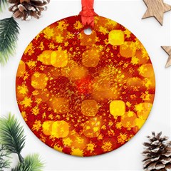 Christmas Star Advent Background Round Ornament (two Sides) by Sapixe