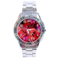 Color Abstract Background Textures Stainless Steel Analogue Watch by Sapixe