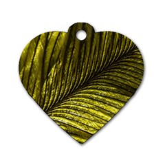 Feather Macro Bird Plumage Nature Dog Tag Heart (one Side)