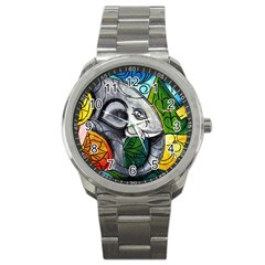 Graffiti The Art Of Spray Mural Sport Metal Watch by Sapixe