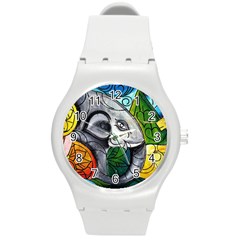 Graffiti The Art Of Spray Mural Round Plastic Sport Watch (m) by Sapixe