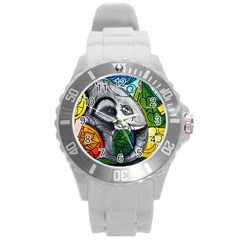 Graffiti The Art Of Spray Mural Round Plastic Sport Watch (l) by Sapixe