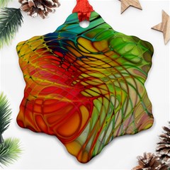 Texture Art Color Pattern Snowflake Ornament (two Sides) by Sapixe