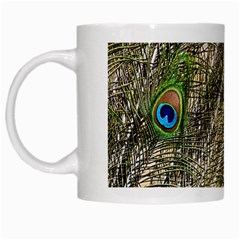 Peacock Feathers Color Plumage Green White Mugs by Sapixe