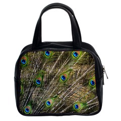 Peacock Feathers Color Plumage Green Classic Handbag (two Sides) by Sapixe