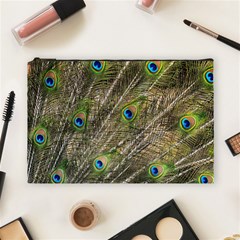 Peacock Feathers Color Plumage Green Cosmetic Bag (large) by Sapixe