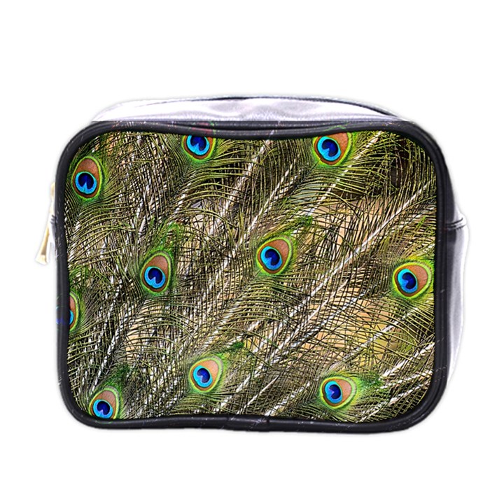 Peacock Feathers Color Plumage Green Mini Toiletries Bag (One Side)