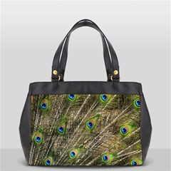 Peacock Feathers Color Plumage Green Oversize Office Handbag by Sapixe