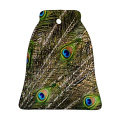 Peacock Feathers Color Plumage Green Ornament (bell) by Sapixe