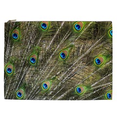 Peacock Feathers Color Plumage Green Cosmetic Bag (xxl) by Sapixe