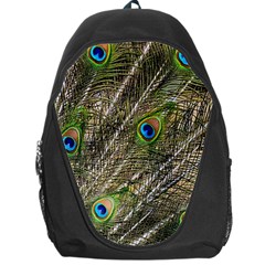 Peacock Feathers Color Plumage Green Backpack Bag by Sapixe