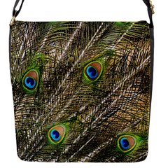 Peacock Feathers Color Plumage Green Flap Closure Messenger Bag (s) by Sapixe