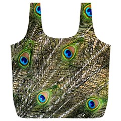 Peacock Feathers Color Plumage Green Full Print Recycle Bag (xl)