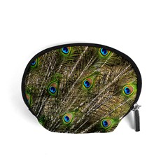 Peacock Feathers Color Plumage Green Accessory Pouch (small) by Sapixe