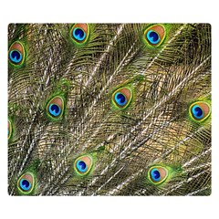 Peacock Feathers Color Plumage Green Double Sided Flano Blanket (small)  by Sapixe