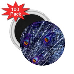 Peacock Feathers Color Plumage Blue 2 25  Magnets (100 Pack) 