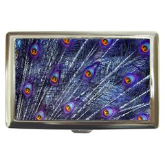 Peacock Feathers Color Plumage Blue Cigarette Money Case