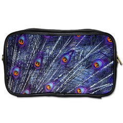 Peacock Feathers Color Plumage Blue Toiletries Bag (one Side) by Sapixe