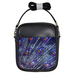 Peacock Feathers Color Plumage Blue Girls Sling Bag