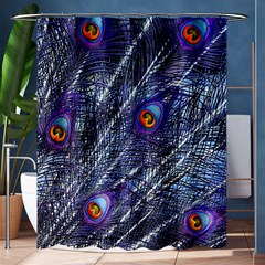 Peacock Feathers Color Plumage Blue Shower Curtain 60  X 72  (medium)  by Sapixe