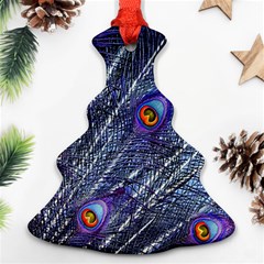 Peacock Feathers Color Plumage Blue Christmas Tree Ornament (two Sides) by Sapixe