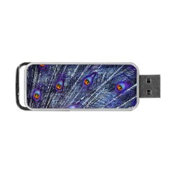 Peacock Feathers Color Plumage Blue Portable Usb Flash (one Side) by Sapixe