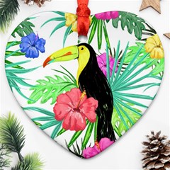 Leaves Tropical Nature Green Plant Ornament (heart) by Sapixe