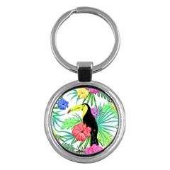 Leaves Tropical Nature Green Plant Key Chains (round)  by Sapixe