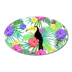 Leaves Tropical Nature Green Plant Oval Magnet by Sapixe