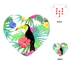 Leaves Tropical Nature Green Plant Playing Cards (heart) by Sapixe