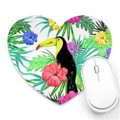 Leaves Tropical Nature Green Plant Heart Mousepads by Sapixe