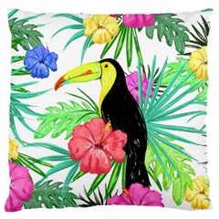 Leaves Tropical Nature Green Plant Large Flano Cushion Case (one Side) by Sapixe