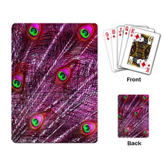 Peacock Feathers Color Plumage Playing Cards Single Design by Sapixe